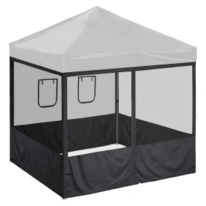 Pop Up Canopy Half Mesh Sidewall with Window 10x10
